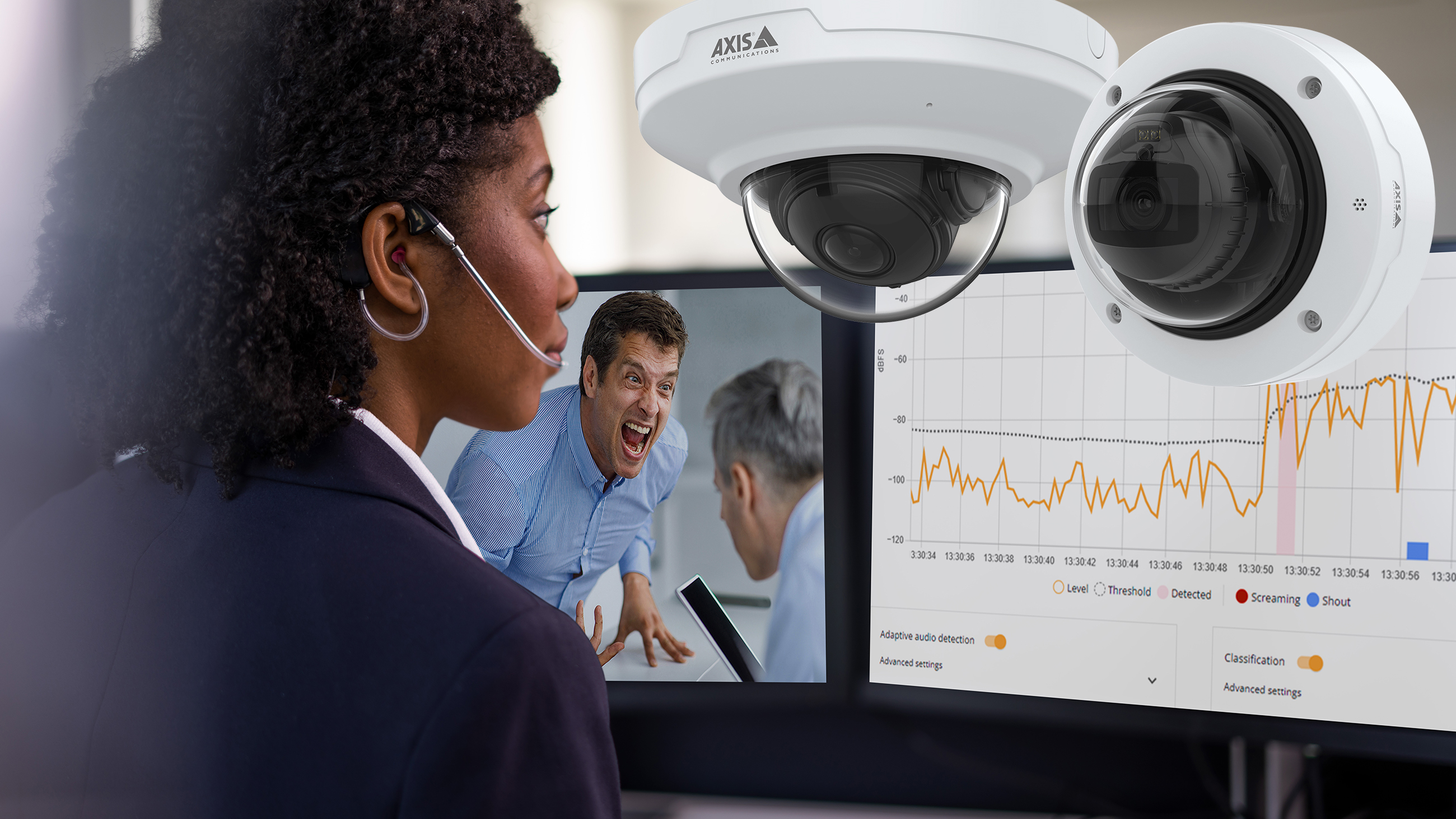 New dome cameras with built-in microphone enabling AXIS Audio Analytics ...